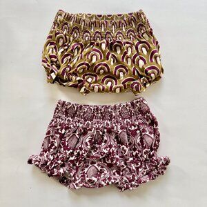Kate Quinn Bloomer Bundle | Rainbow + Floral Prints | Burgundy | 12–18M | EUC